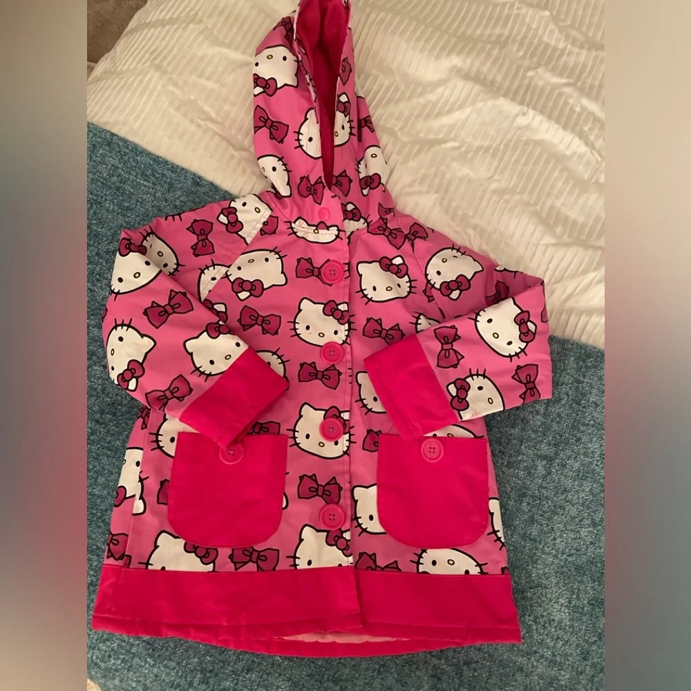 Hello Kitty Toddler girls Rain jacket flannel quilting lined for Kids 3 T